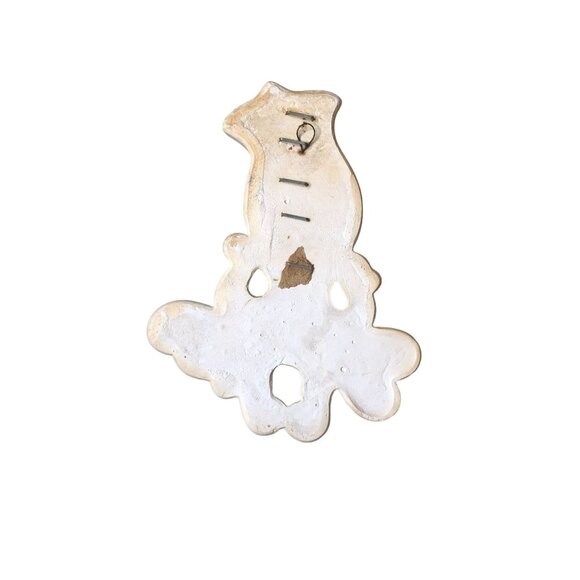 Vintage Chalkware Octopus Squid Wallhanging 1971 Miller Studio Green Gold Decor - Picture 9 of 12